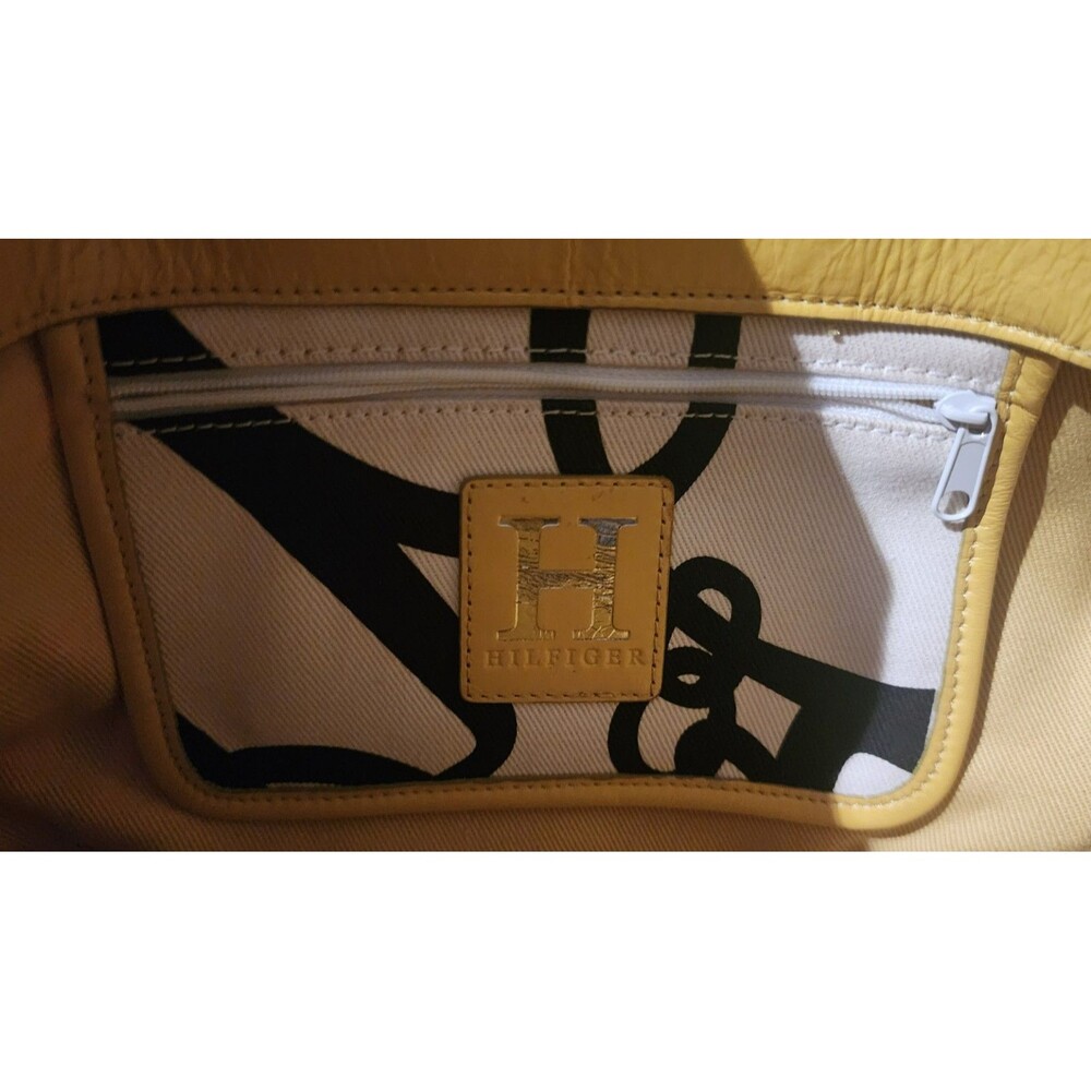 Rare TOMMY HILFIGER Yellow/Black Print Canvas Boat PURSE HandBag &CoinPurse VguC - Picture 10 of 14
